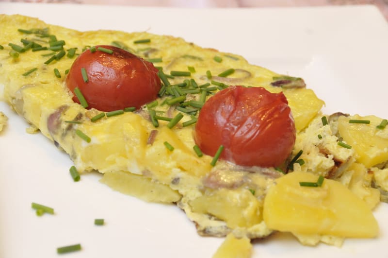 Frittata de pommes de terre aux tomates cerises