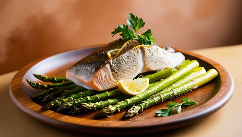 Truite au four aux asperges