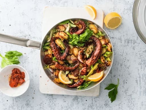 Polpo con patate arrosto