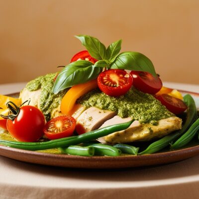 Pesto-Hähnchen mit Gemüse