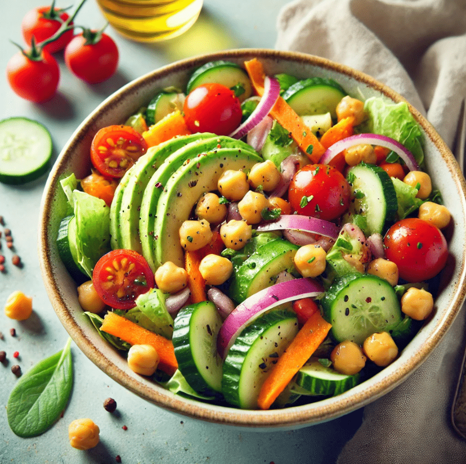 Avocado-Kichererbsen-Salat mit Chili-Limetten-Dressing