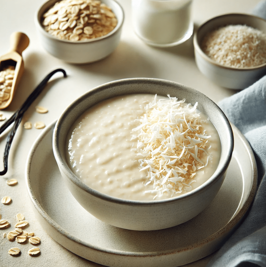 Haferpudding mit Vanille und Kokosnuss